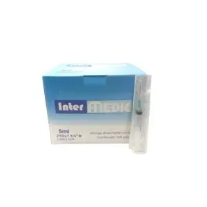 Jeringa 5 ml 21Gx32 (aguja verde) Con 100
