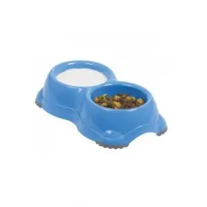Plato Doble Smarty Bowl Mediano Azul Claro