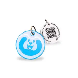 Placa de identificación GPS con QR Perro Macho